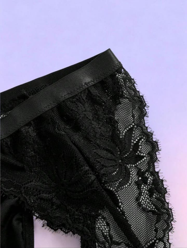 Midnight Lace Harness Brief